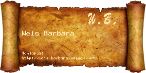 Weis Barbara névjegykártya